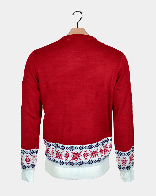 Family Christmas Sweater with Smiling Reindeer and Holiday Theme