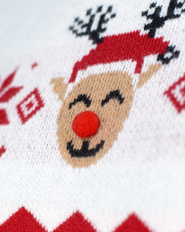 Family Christmas Sweater with Adorable Reindeer Design