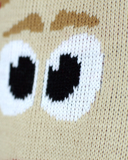 Red Christmas Sweater for Family with Reindeer and Snow