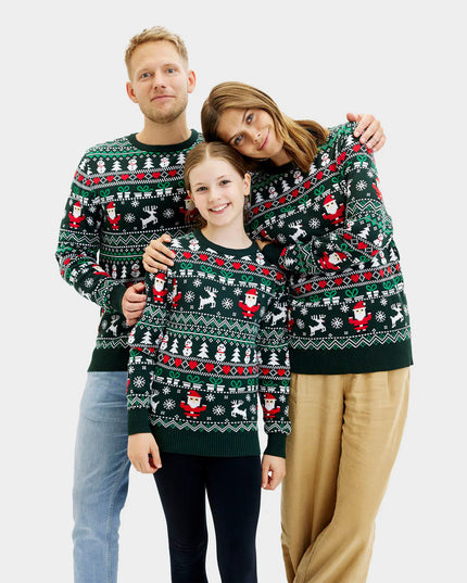 Organic Cotton Merry Green Christmas Sweater for Family