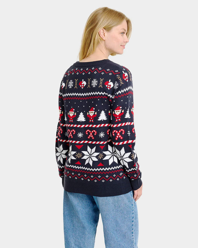Women's Blue Christmas Cardigan with Polar Stars