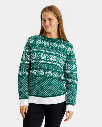 Classic Green and White Christmas Sweater for Men