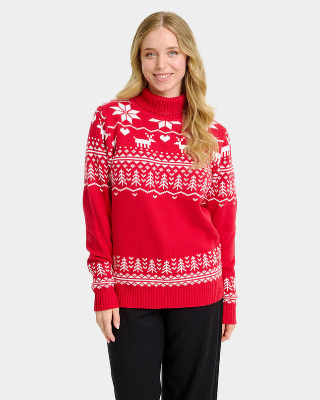 "Greenlandish" Rolled Neck Christmas Sweater for Couples in Organic Cotton
