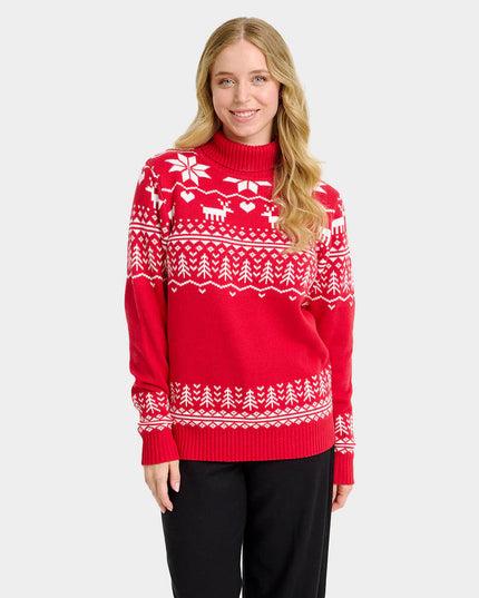 "Greenlandish" Turtleneck Christmas Sweater for Couples in Cotton