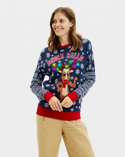 Women's Light-Up LED Jingle Bells Christmas Sweater