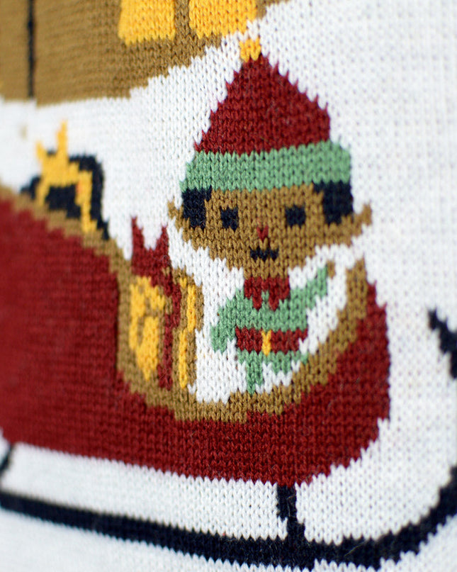 Women's Blue LED Christmas Sweater with Merry Christmas Design