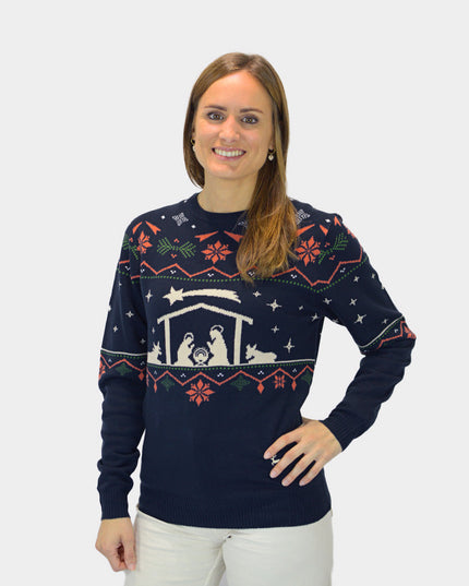 Family Christmas Sweater with Nativity Theme