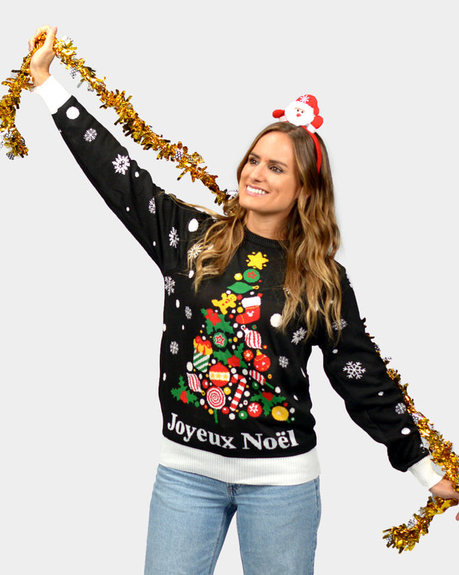 Black Merry Christmas Sweater for Women