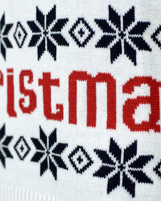 Blue Christmas Sweater for Women with Santa and Rudolph in Organic Cotton