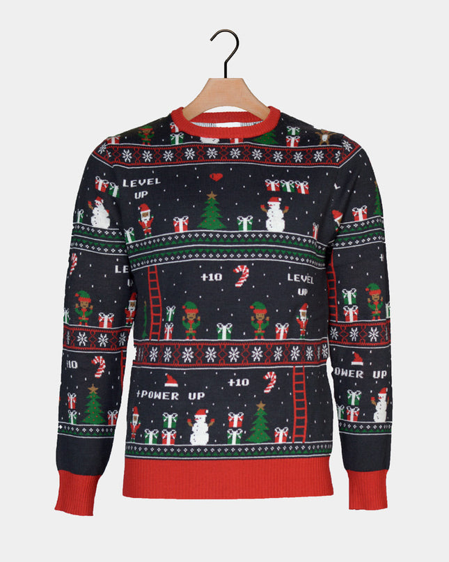 Retro Video Game Christmas Sweater for Women