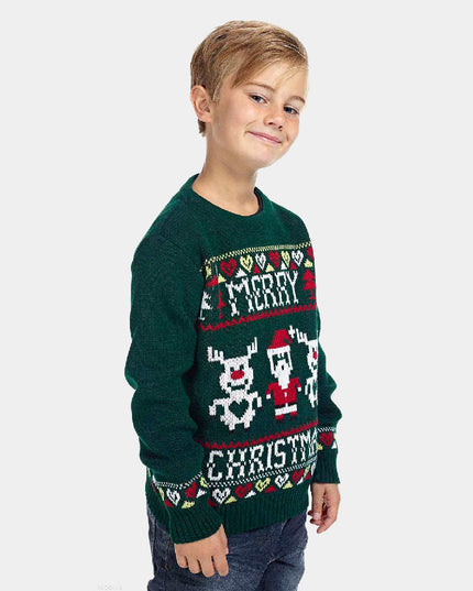 Christmas Sweater for Men Navy Blue Merry Christmas Design