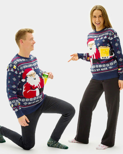 3D Beer Pocket Christmas Sweater for Men
