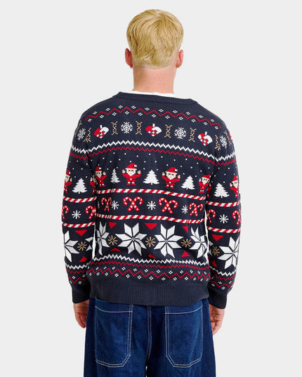 Blue Polar Stars Christmas Cardigan Sweater for Men