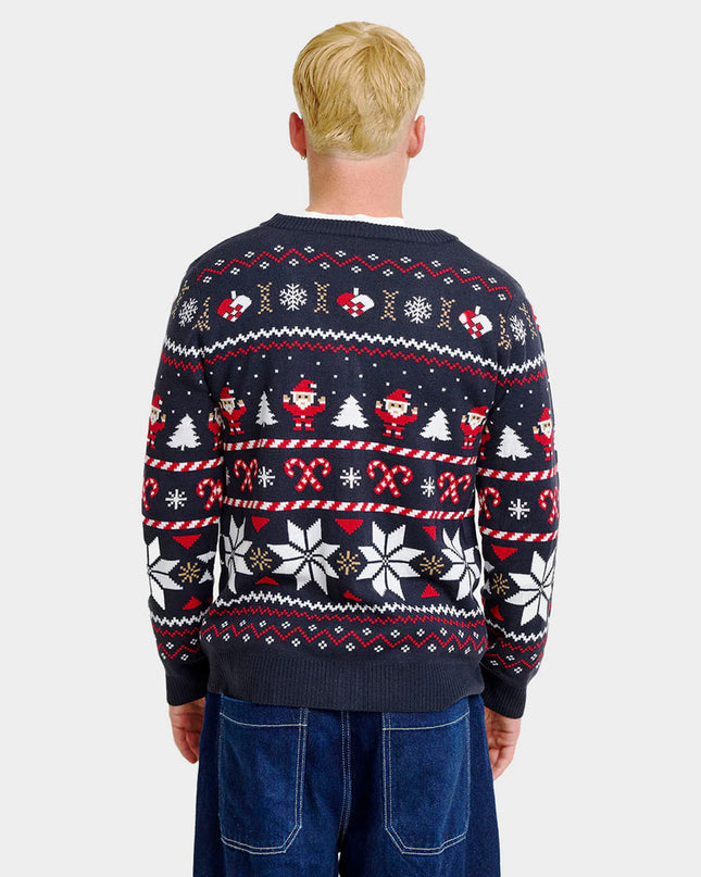 Blue Polar Stars Christmas Cardigan Sweater for Men