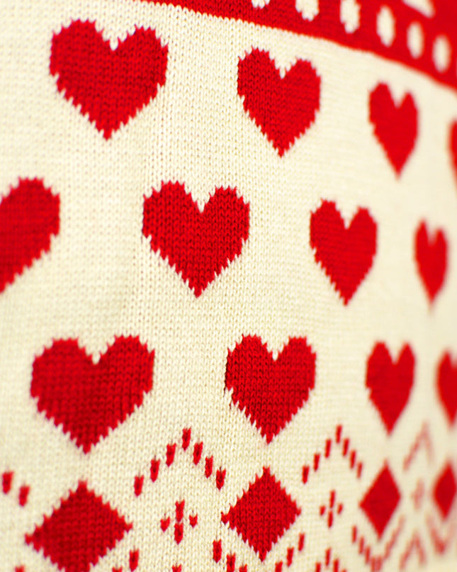 Organic Cotton Christmas Sweater for Men with Hearts