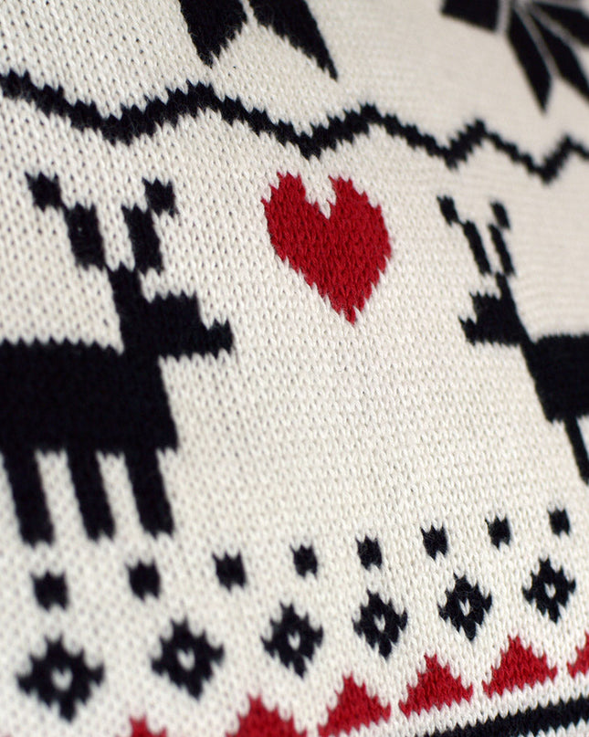 Chic Beige Rolled Collar Christmas Sweater for Men