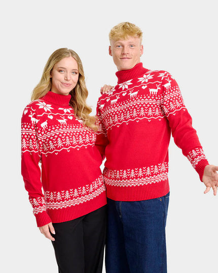 Men's Christmas Sweater "Greenlandish" with Roll Neck