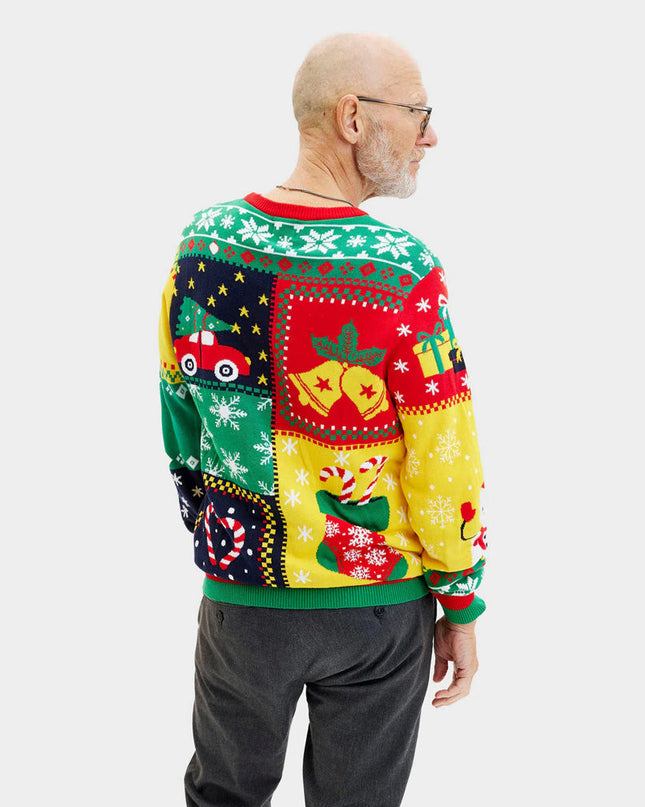 "Patchwork" Couples Christmas Sweater in Organic Cotton