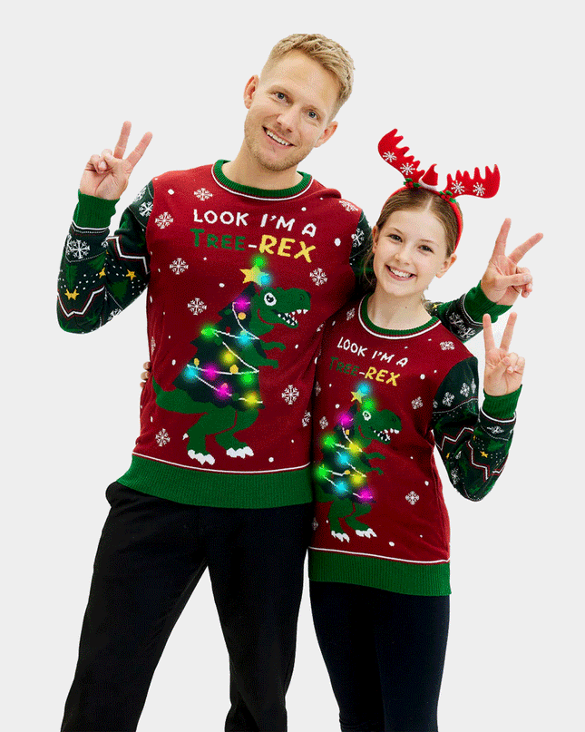 LED Christmas Tree-Rex Sweater for Men