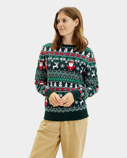 Joyful Green Organic Cotton Christmas Sweater for Men