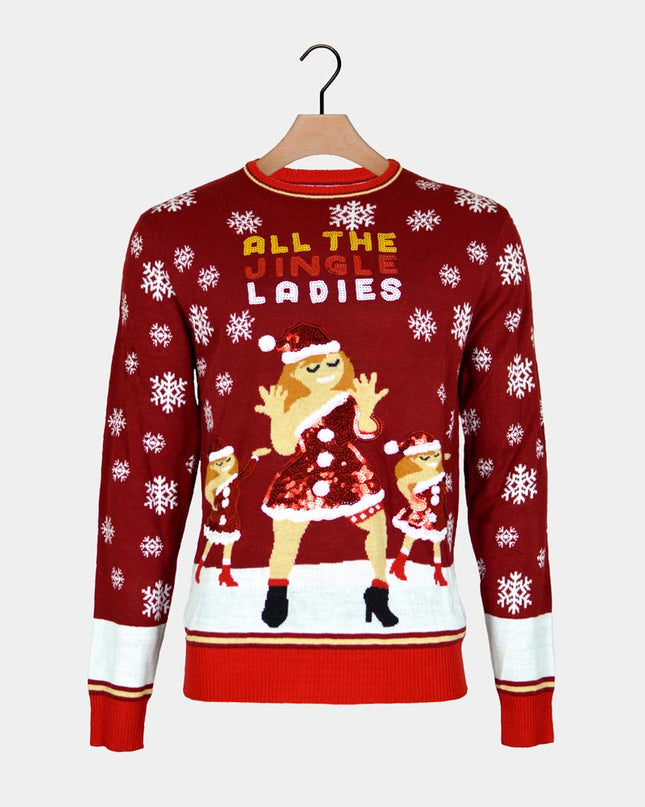 Christmas Sweater for Men with Jingle Ladies Sequins