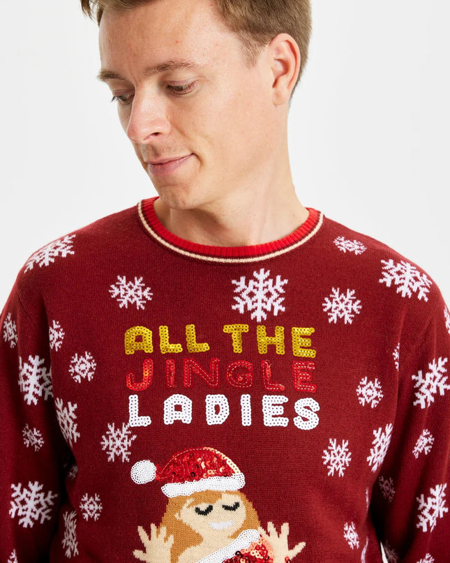 Couple's Christmas Sweater "Jingle Ladies" with Sequins