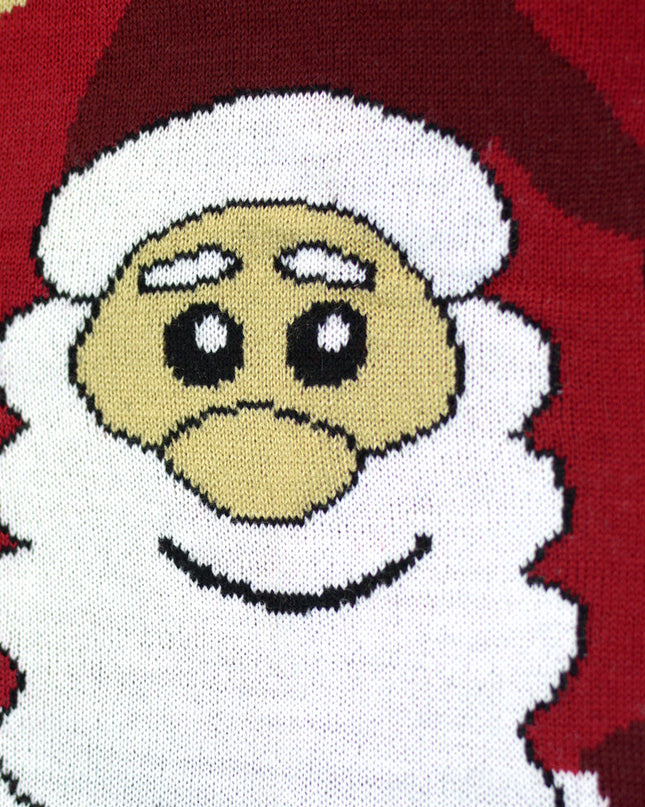 Christmas Sweater for Men with Smiling Santa and Reindeer