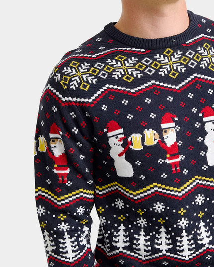 Men's Christmas Sweater "Toast Santa" for Festive Fun