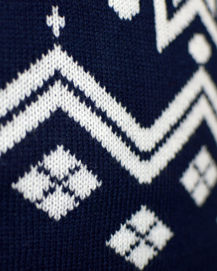 Men's Blue Sweater with Reindeer and Nordic Star