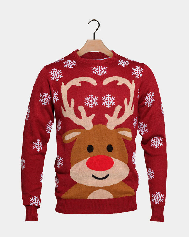 Christmas Sweater for Men Featuring Rudolph the Reindeer