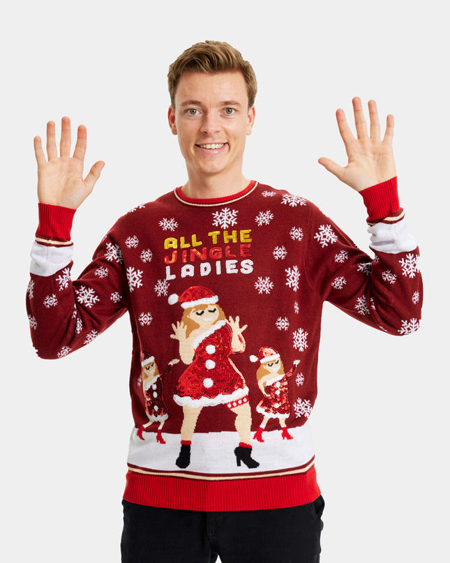 Christmas Sweater for Men Jingle Ladies with Sequins