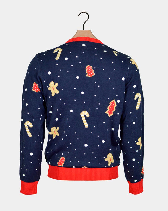 LED Blue Ginger Cookie Christmas Sweater for Women