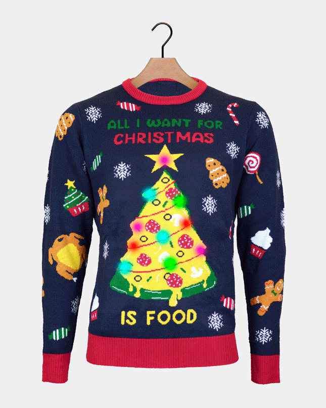 LED Christmas Food Sweater for Men
