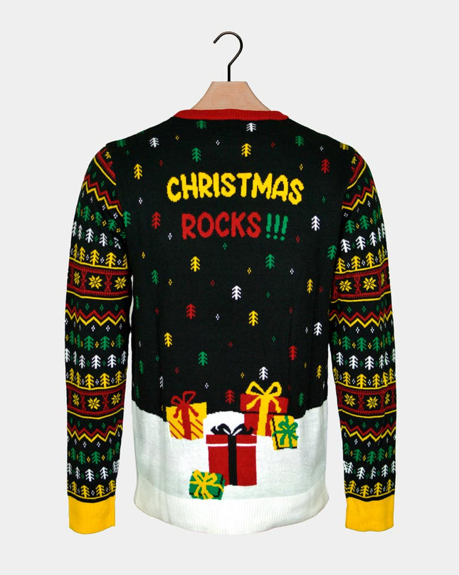 LED Rocker Santa Couples Christmas Sweater