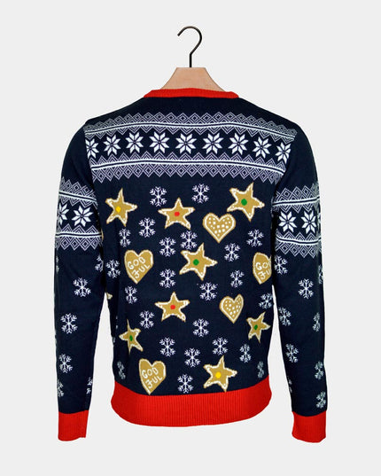 LED Gingerbread House Christmas Sweater for Men