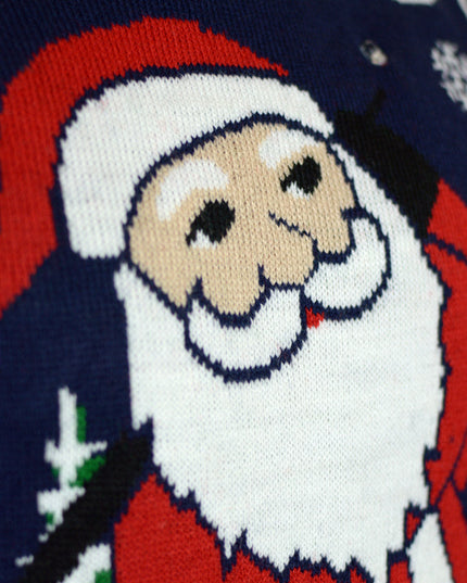 Women's Light-Up LED Santa Playing Golf Christmas Sweater