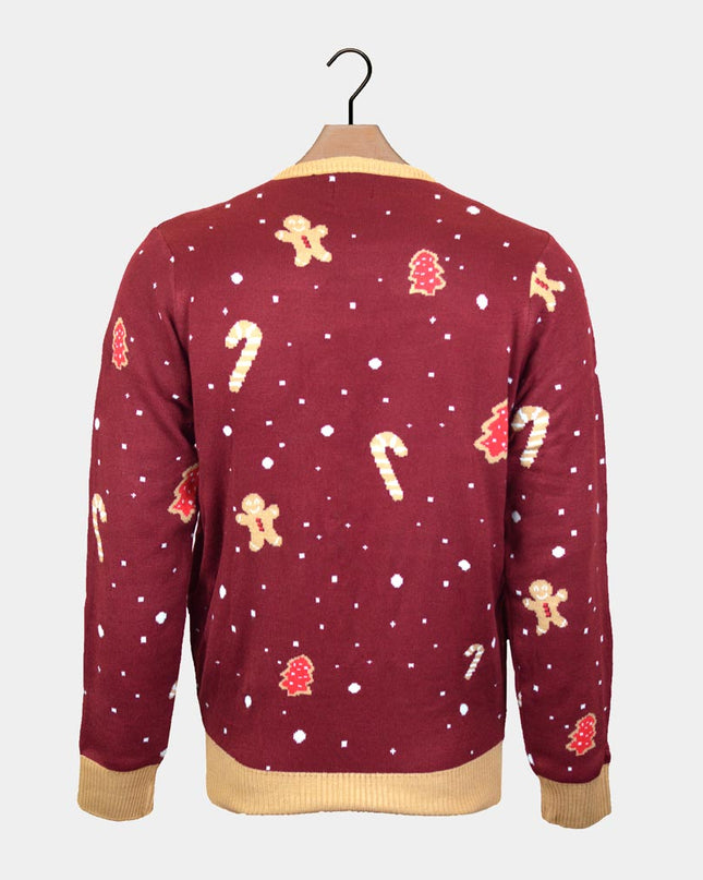 Light-Up LED Red Ginger Cookie Sweater for Women