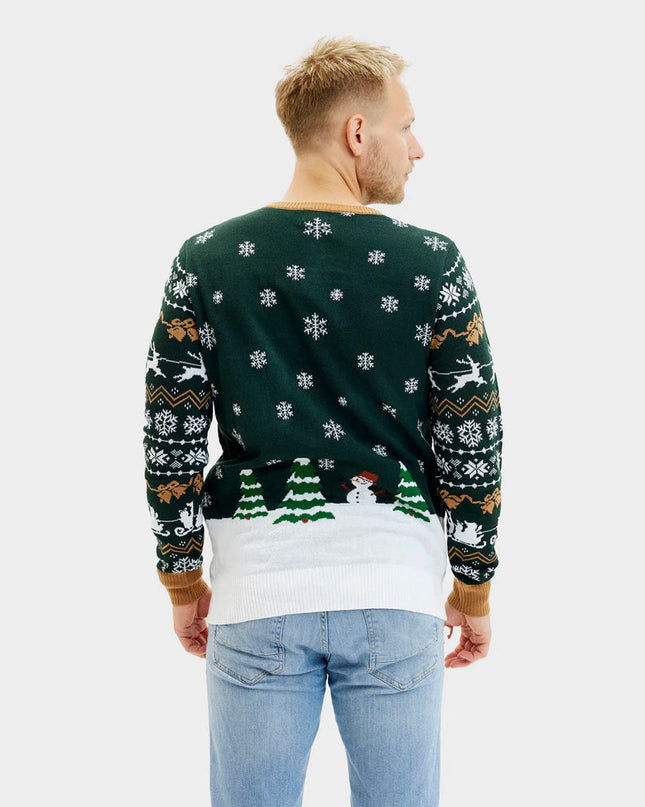 LED "Santa is Coming to Town" Christmas Sweater for Men