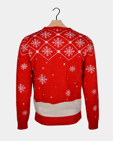 Women's Christmas Sweater with Santa Claus Coming Down the Chimney