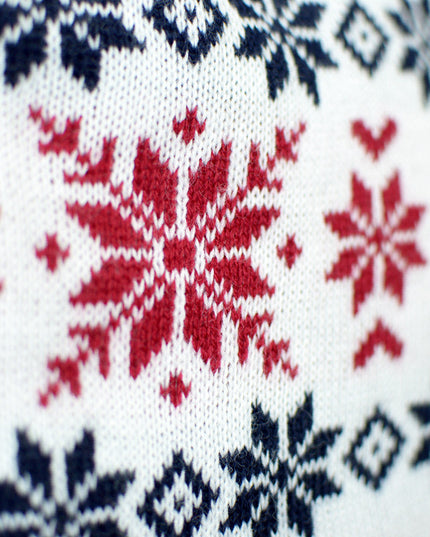 Women's Christmas Sweater with Smiling Santa and Reindeer