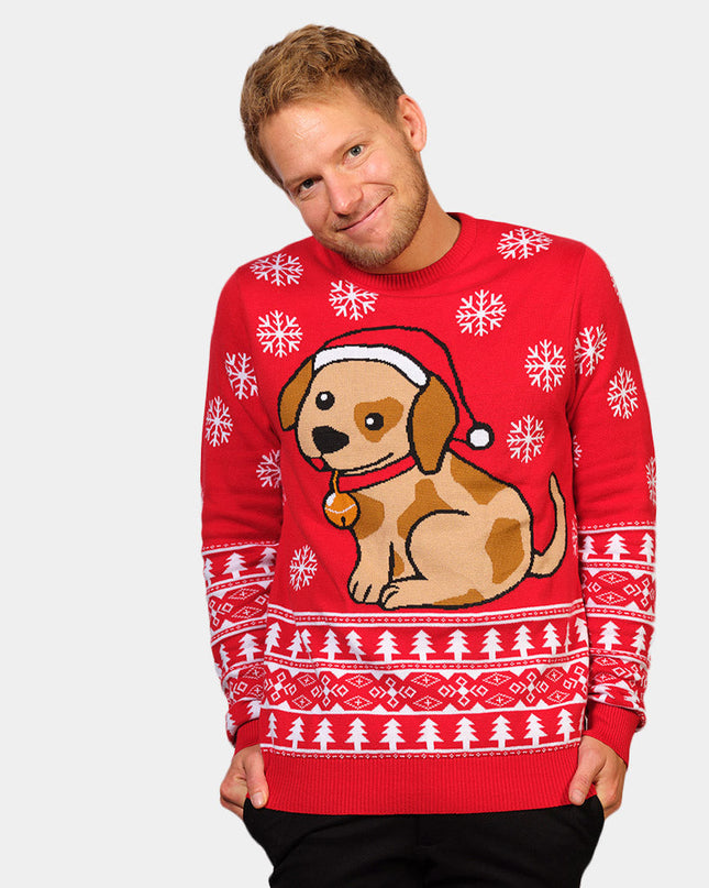 Family Christmas Sweater with Little Dog