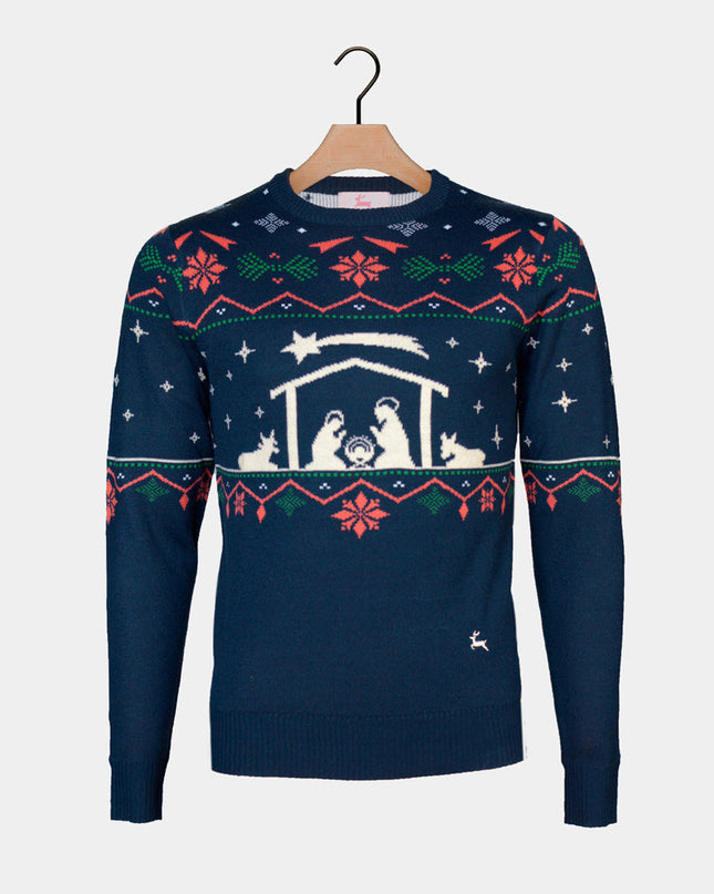 Family Christmas Sweater with Nativity Theme