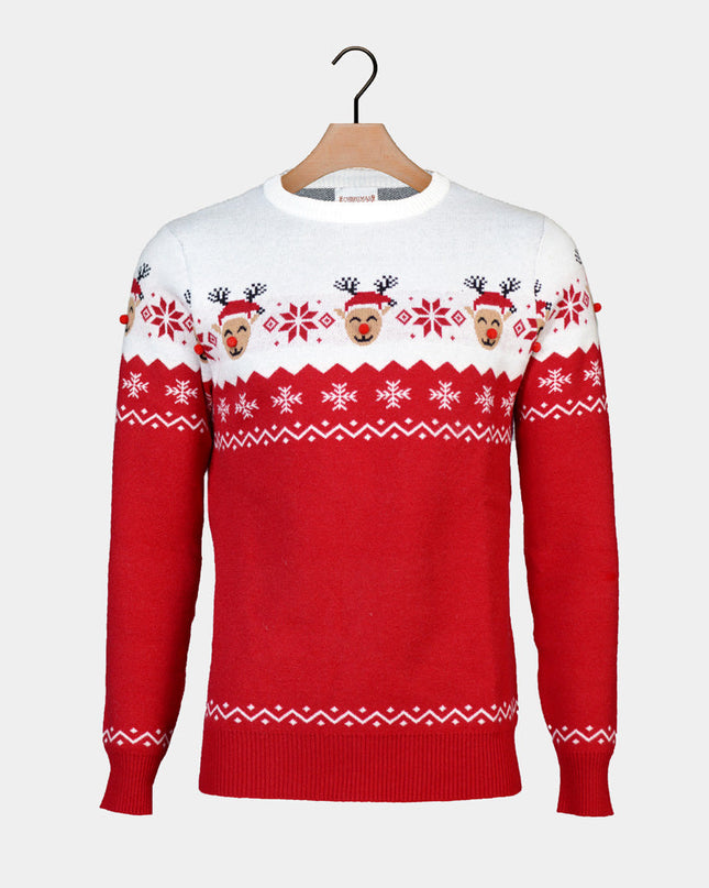Family Christmas Sweater with Adorable Reindeer Design
