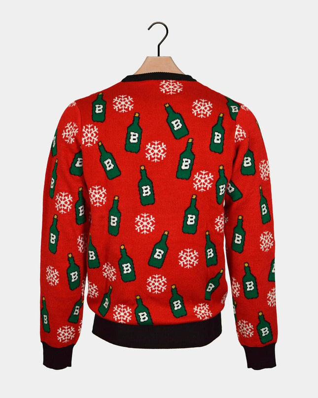 Reindeer Christmas Sweater for Couples with Bottle Opener