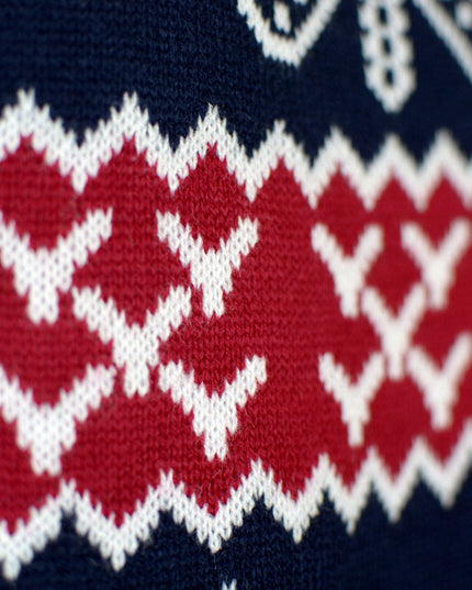 Women's Christmas Sweater with Reindeer and Holiday Patterns