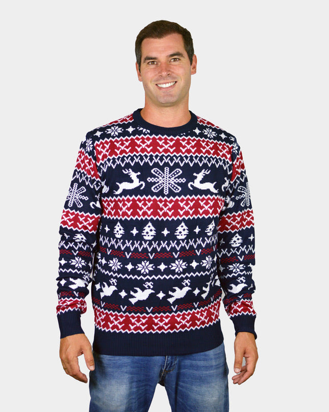 Men's Reindeer and Christmas Patterns Sweater