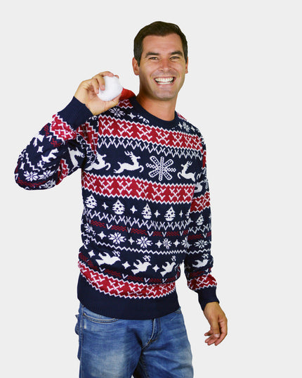 Men's Reindeer and Christmas Patterns Sweater