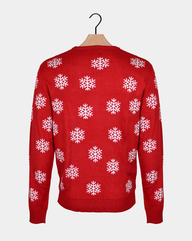 Couples Christmas Sweater with Red-Nosed Rudolph