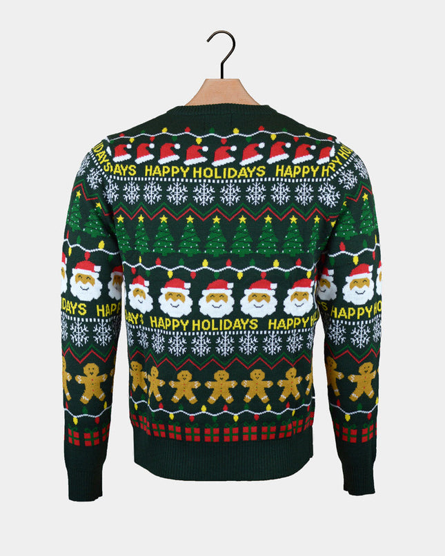 Women's Green Happy Holidays Christmas Sweater