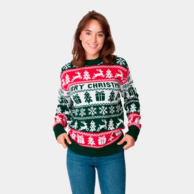 Green, Red, and White Merry Christmas Sweater 2022